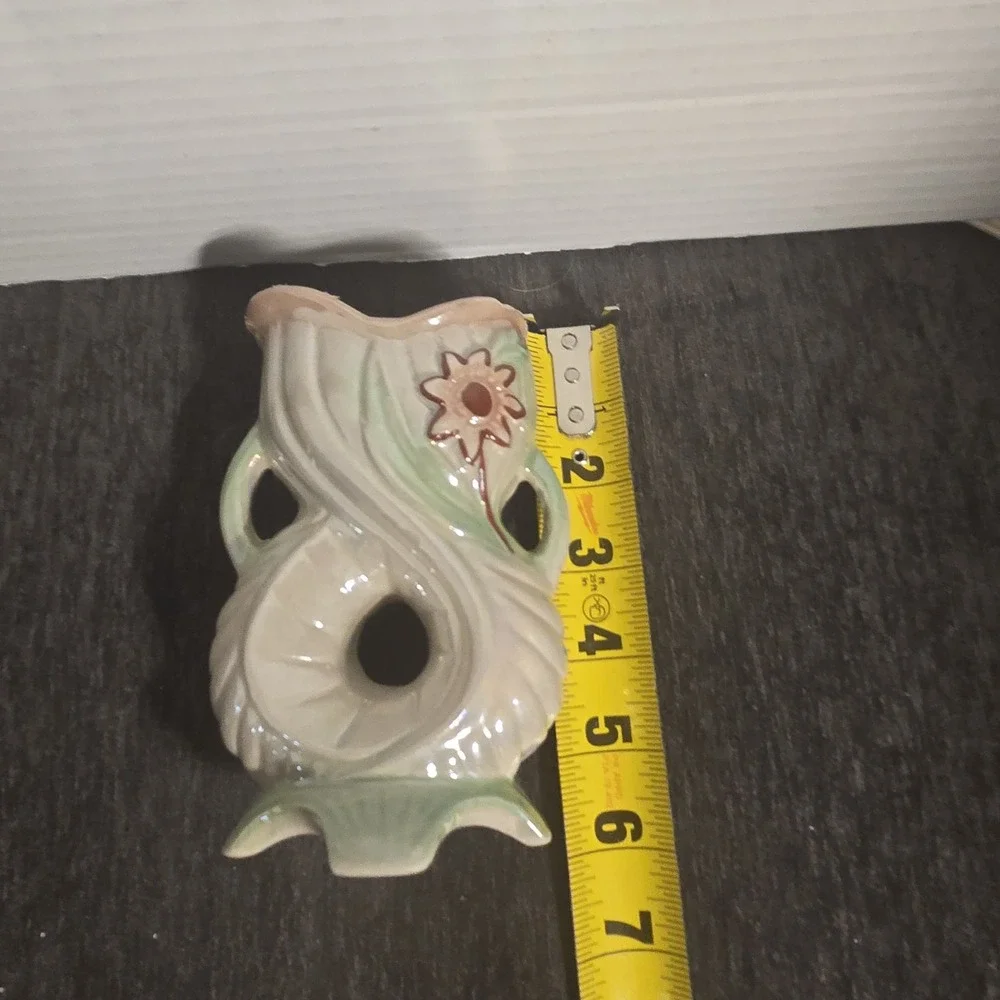 Vintage Abstract Art Nouveau Fish Mouth Figure 8 Ceramic Art Pottery Vase Brazil